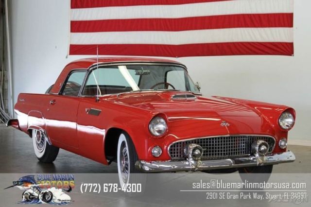 1955 Red Ford Thunderbird Convertible