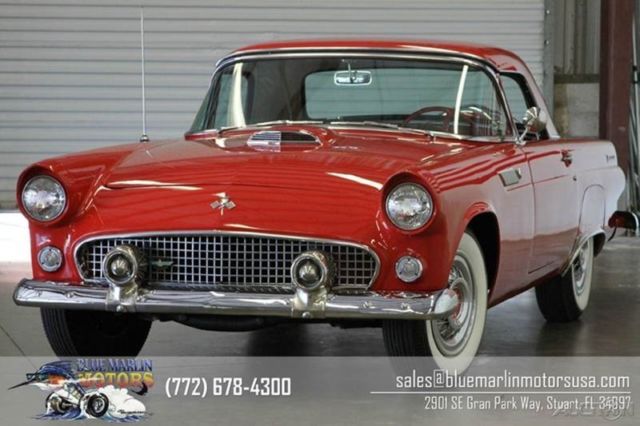 1955 Red Ford Thunderbird Convertible