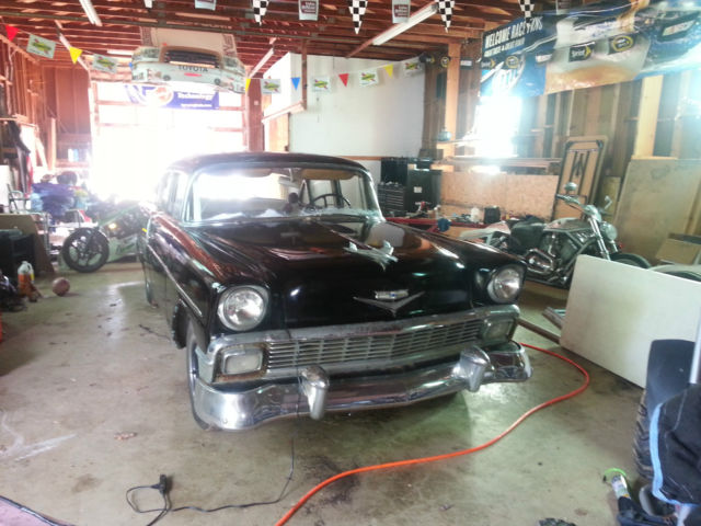 1956 Black Chevrolet Bel Air/150/210 Sedan