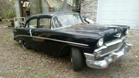 1956 Black Chevrolet Bel Air/150/210 Sedan