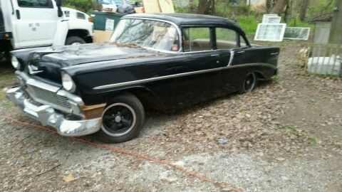 1956 Black Chevrolet Bel Air/150/210 Sedan