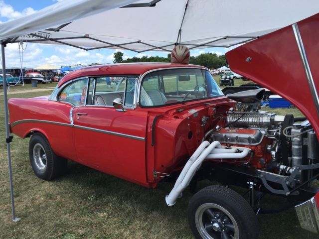 1956 Red Chevrolet Bel Air/150/210 Coupe