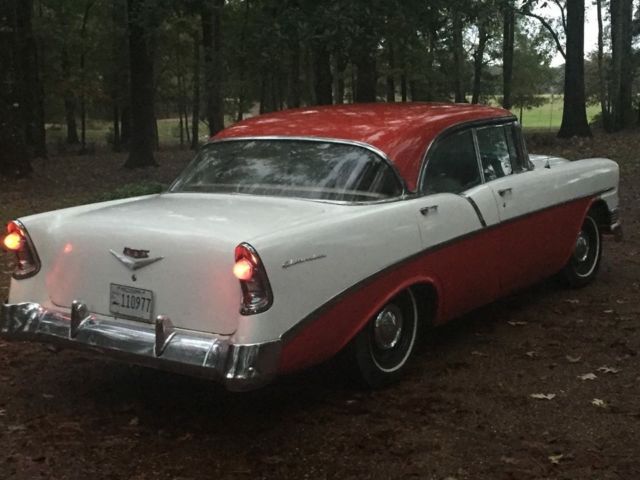 1956 Red and white Chevrolet Bel Air/150/210 Sport Sedan