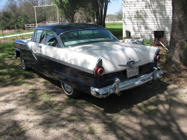 1956 Dark Blue and White Ford Victoria Hardtop