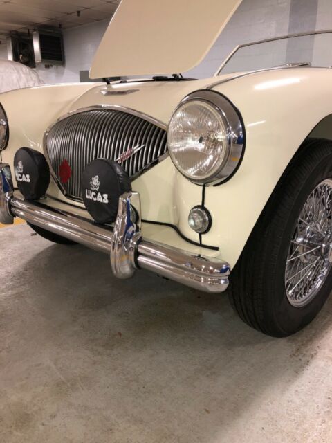 1956 White Austin Healey 100 Convertible