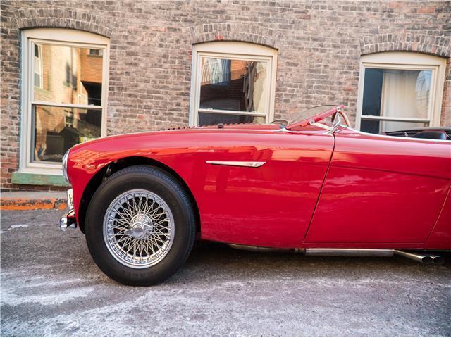 1956 Red Austin Healey 100M LeMans Convertable