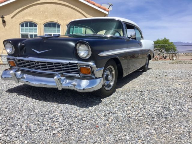 1956 White & charcoal Chevrolet Bel Air/150/210 2 door HT