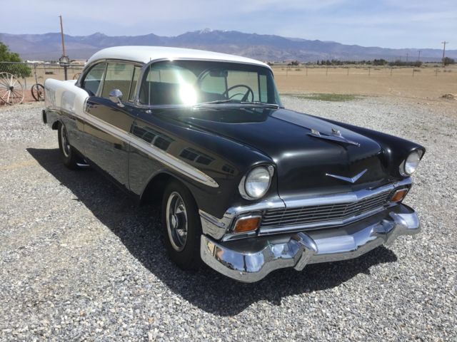 1956 White & charcoal Chevrolet Bel Air/150/210 2 door HT