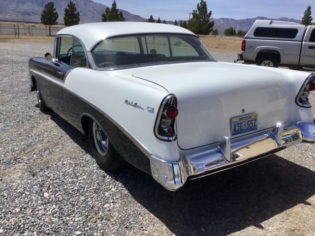 1956 White & charcoal Chevrolet Bel Air/150/210 2 door HT