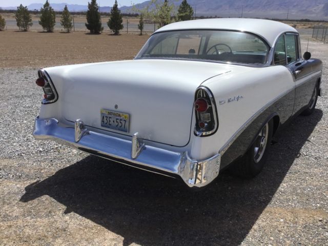 1956 White & charcoal Chevrolet Bel Air/150/210 2 door HT