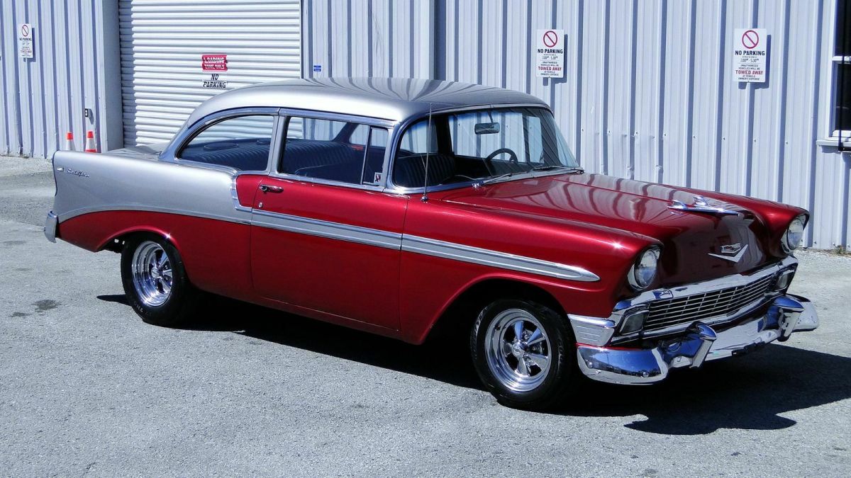 1956 Burgundy Chevrolet Bel Air/150/210 Coupe