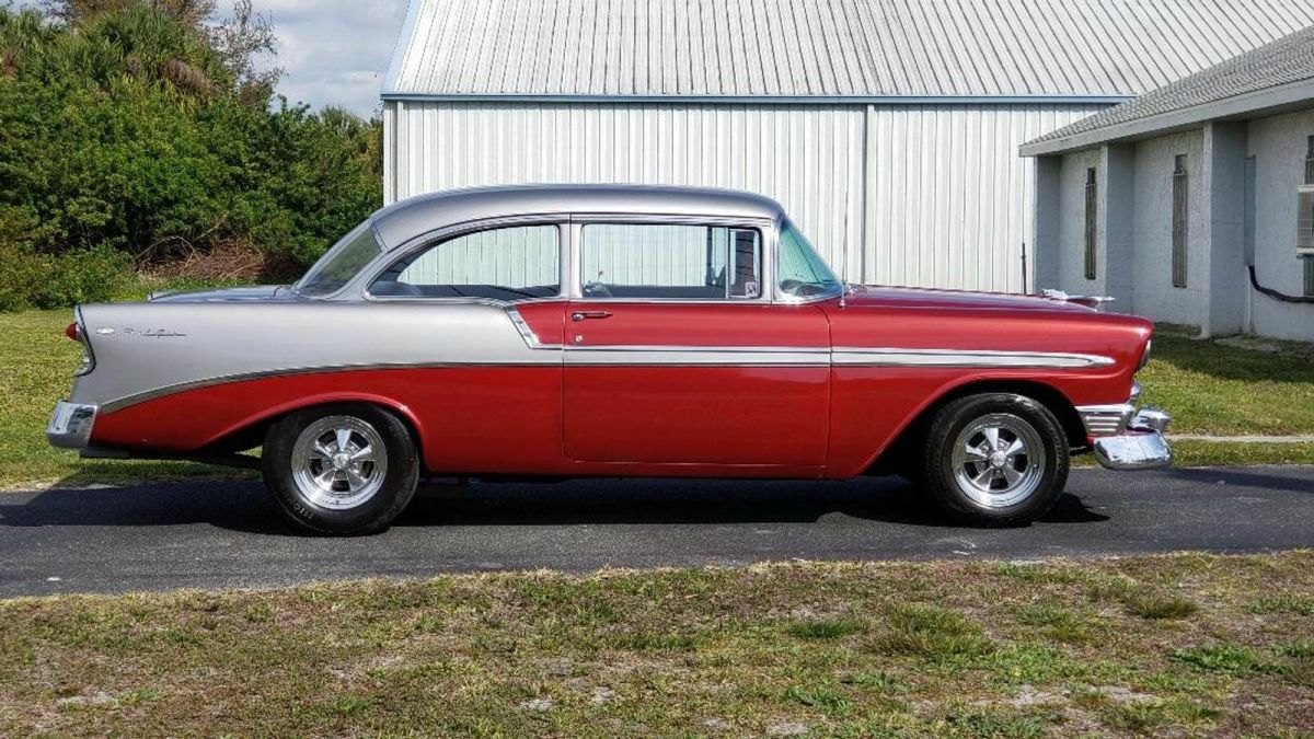 1956 Burgundy Chevrolet Bel Air/150/210 Coupe