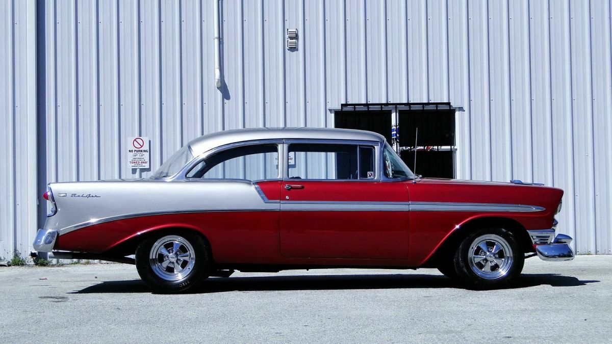 1956 Burgundy Chevrolet Bel Air/150/210 Coupe
