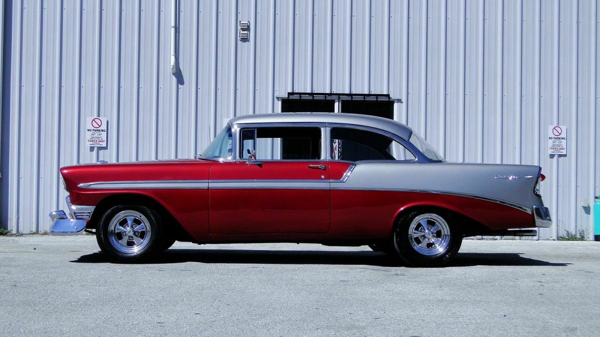 1956 Burgundy Chevrolet Bel Air/150/210 Coupe
