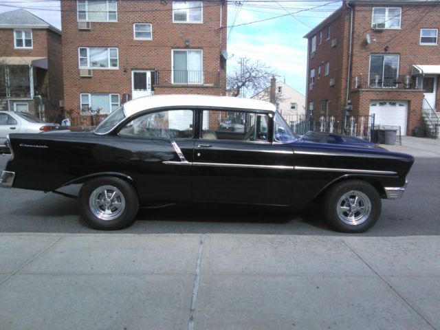 1956 Black Chevrolet Bel Air/150/210 2 dr post