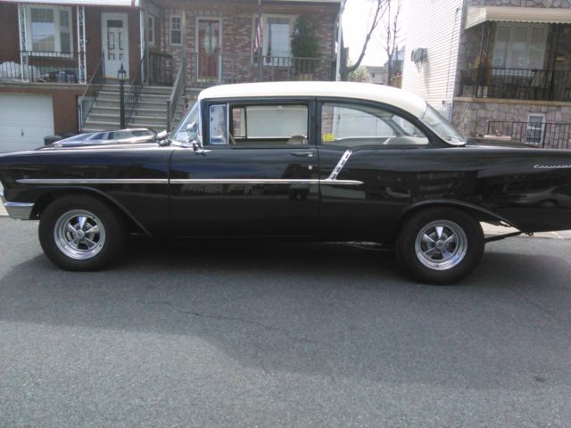 1956 Black Chevrolet Bel Air/150/210 2 dr post