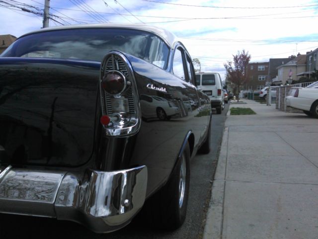 1956 Black Chevrolet Bel Air/150/210 2 dr post