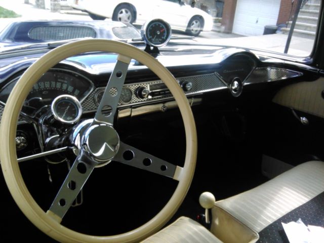 1956 Black Chevrolet Bel Air/150/210 2 dr post