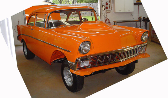 1956 Orange Chevrolet Bel Air/150/210 2 door sedan