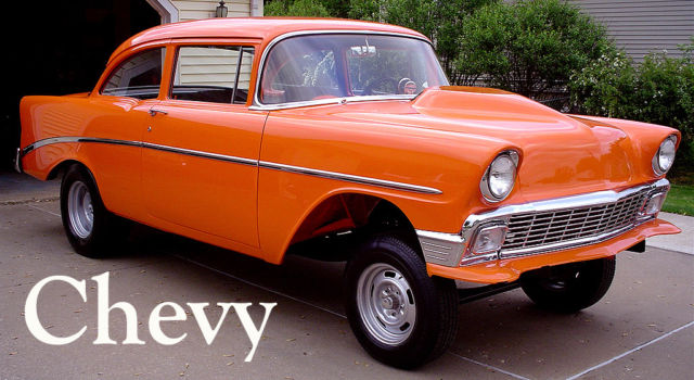 1956 Orange Chevrolet Bel Air/150/210 2 door sedan