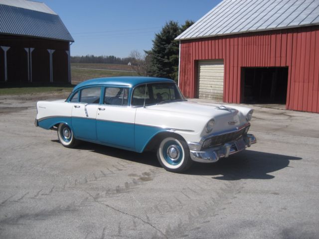 1956 Blue Chevrolet Bel Air/150/210 Sedan