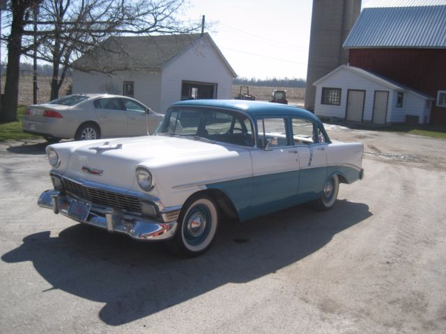 1956 Blue Chevrolet Bel Air/150/210 Sedan