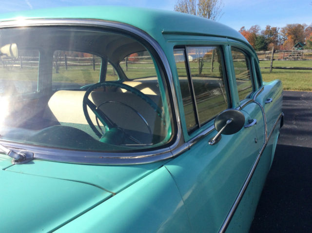 1956 Turquoise  Chevrolet Bel Air/150/210 4 door sedan 