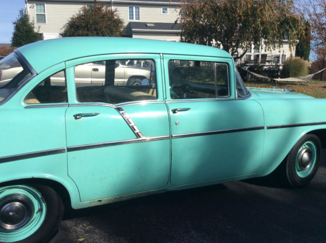 1956 Turquoise  Chevrolet Bel Air/150/210 4 door sedan 