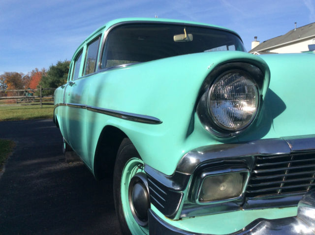 1956 Turquoise  Chevrolet Bel Air/150/210 4 door sedan 
