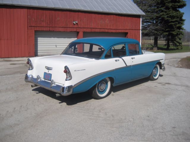 1956 Blue Chevrolet Bel Air/150/210 Sedan