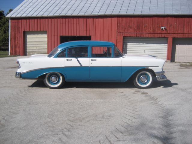 1956 Blue Chevrolet Bel Air/150/210 Sedan