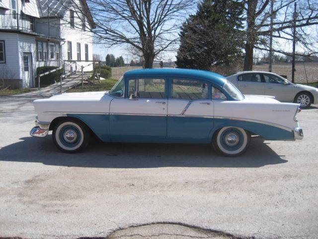 1956 Blue Chevrolet Bel Air/150/210 Sedan