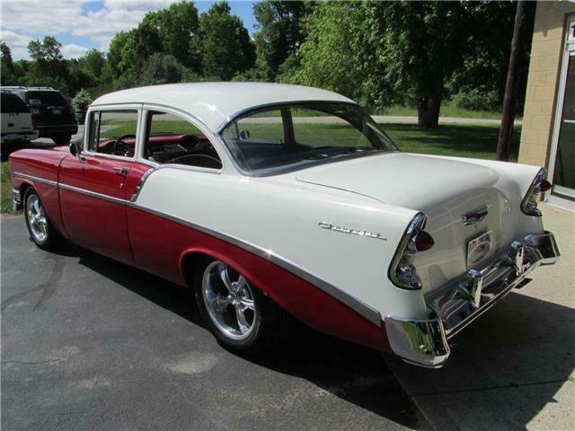 1956 Red Chevrolet Bel Air/150/210 2 door post