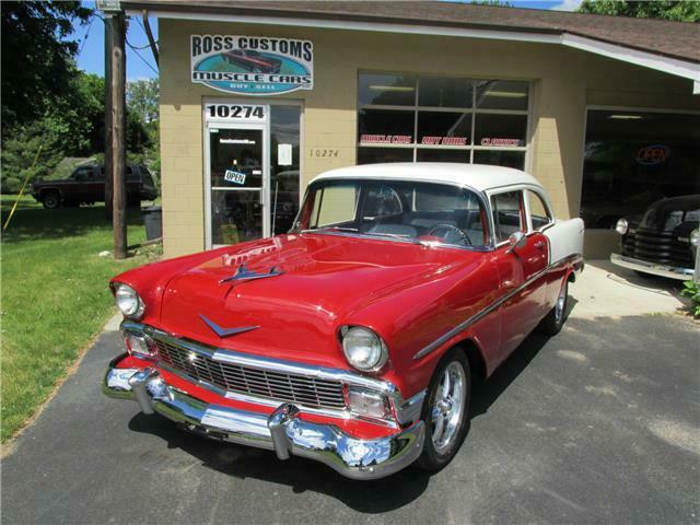 1956 Red Chevrolet Bel Air/150/210 2 door post