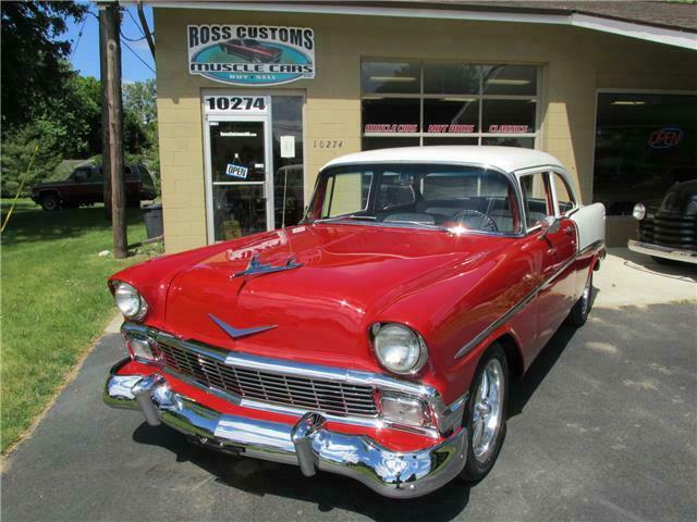 1956 Red Chevrolet Bel Air/150/210 2 door post
