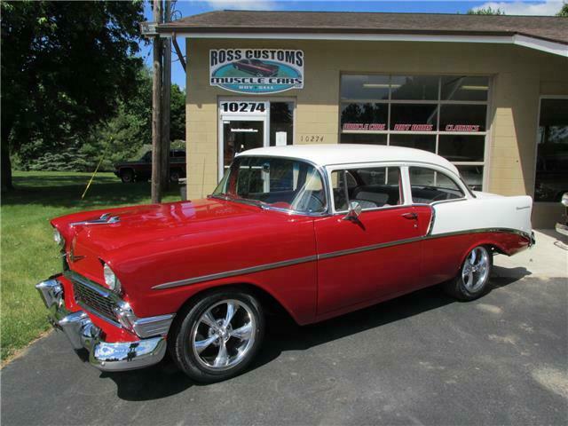 1956 Red Chevrolet Bel Air/150/210 2 door post