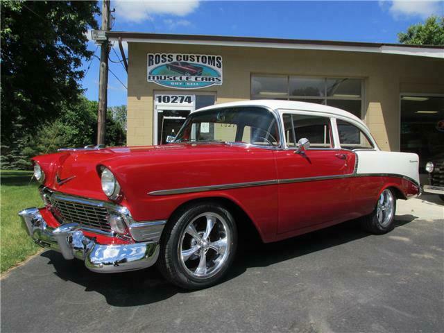 1956 Red Chevrolet Bel Air/150/210 2 door post