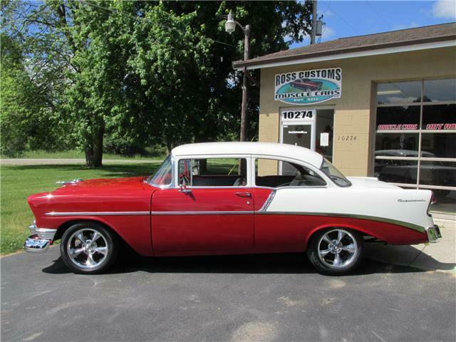1956 Red Chevrolet Bel Air/150/210 2 door post