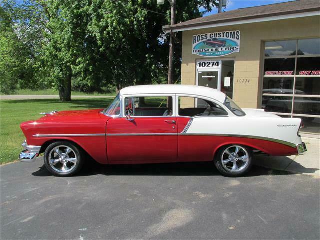 1956 Red Chevrolet Bel Air/150/210 2 door post