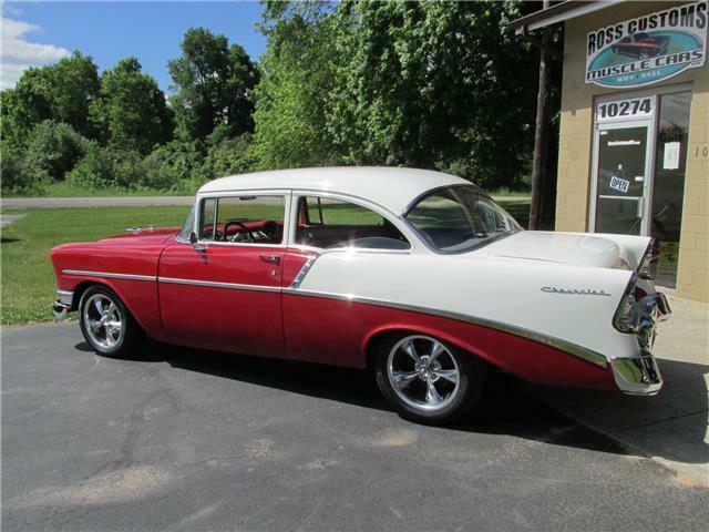 1956 Red Chevrolet Bel Air/150/210 2 door post