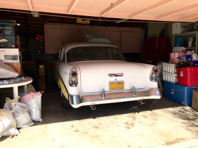 1956 Yellow/White Chevrolet Bel Air/150/210 2 Door Sedan 