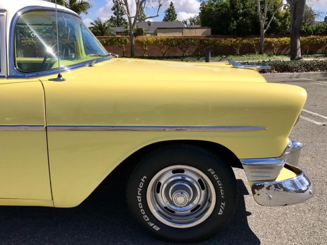 1956 Yellow/White Chevrolet Bel Air/150/210 2 Door Sedan 