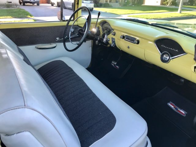 1956 Yellow/White Chevrolet Bel Air/150/210 2 Door Sedan 