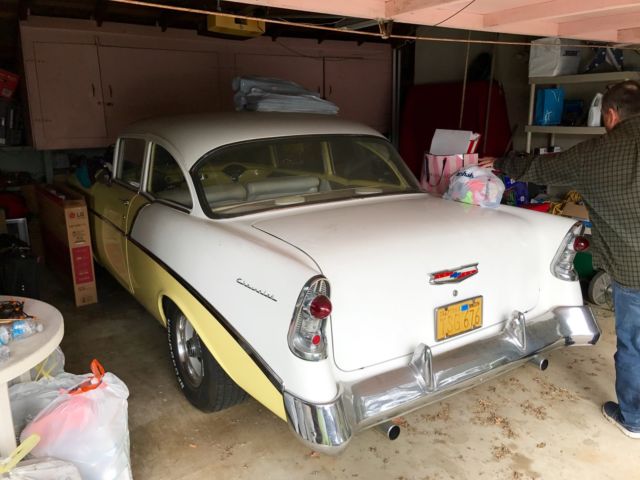 1956 Yellow/White Chevrolet Bel Air/150/210 2 Door Sedan 