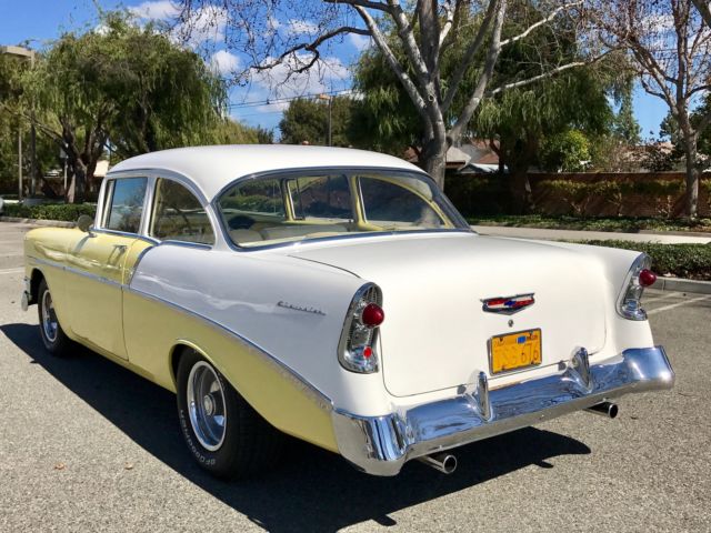 1956 Yellow/White Chevrolet Bel Air/150/210 2 Door Sedan 