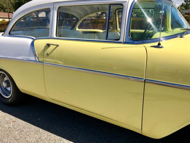 1956 Yellow/White Chevrolet Bel Air/150/210 2 Door Sedan 