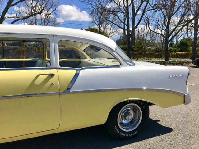 1956 Yellow/White Chevrolet Bel Air/150/210 2 Door Sedan 