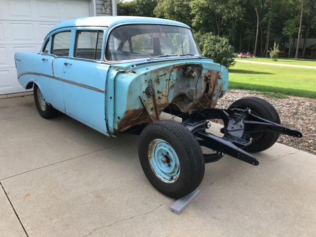 1956 Blue Chevrolet Bel Air/150/210 Sedan