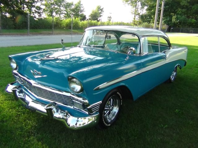 1956 Twillight Turquois / India Ivory Chevrolet Bel Air/150/210 2-Door Hardtop not Post or Sedan
