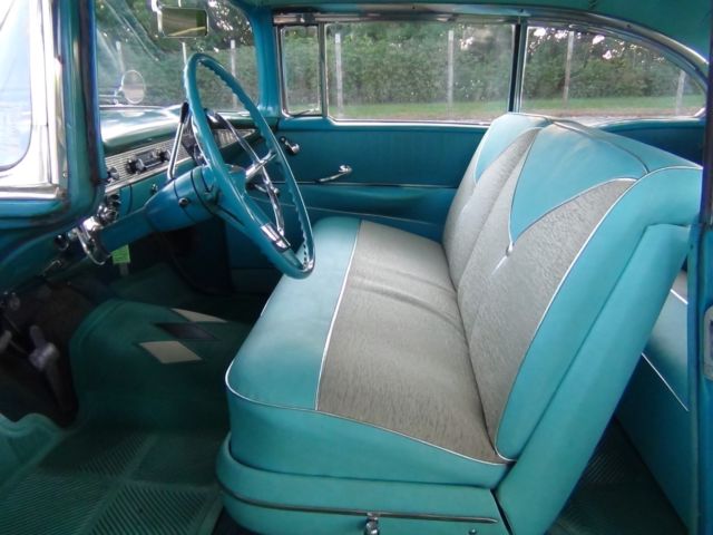 1956 Twillight Turquois / India Ivory Chevrolet Bel Air/150/210 2-Door Hardtop not Post or Sedan